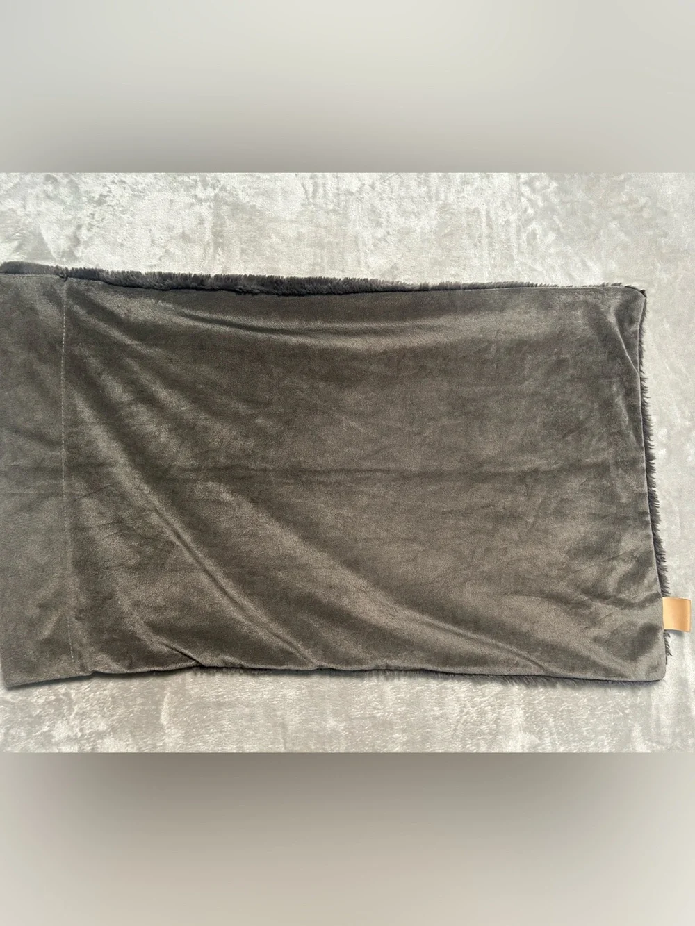 Ugg Fuzzy Pillowcase Gray Faux Fur Plush